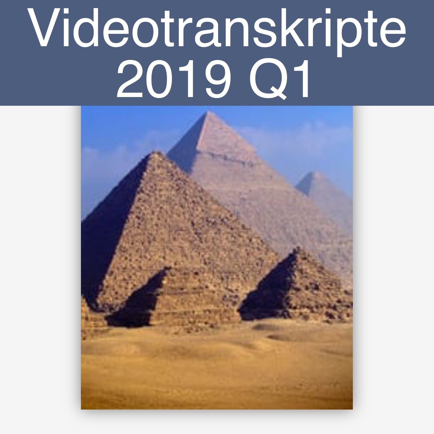 Videotranskripte 2019 Q1